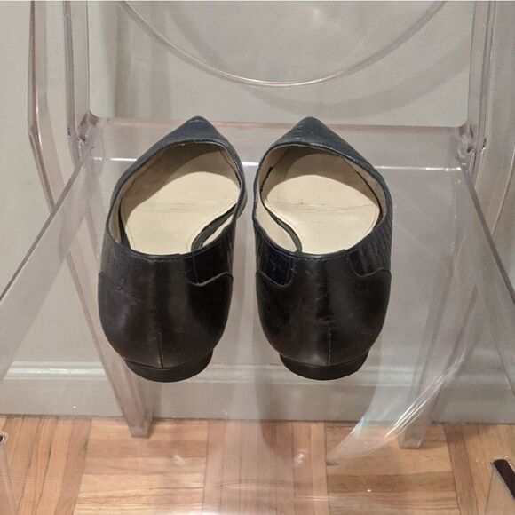 Massimo Dutti Blue/Black Croc-Embossed Flats - Picture 7 of 8